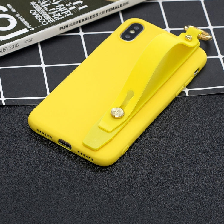 Shockproof Solid Color TPU Case with Wristband For Galaxy A6 (2018)