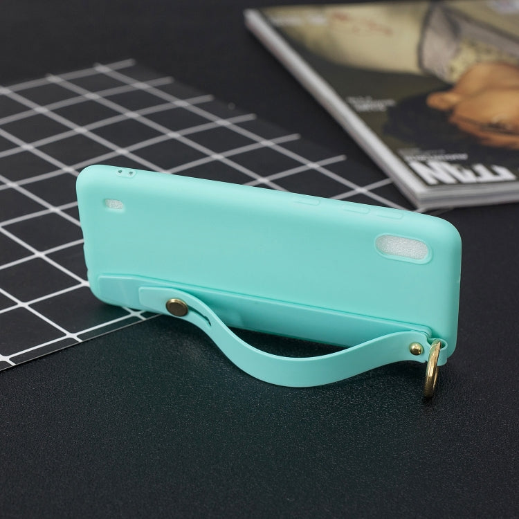 Shockproof Solid Color TPU Case with Wristband For Galaxy A10