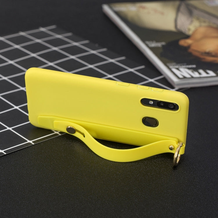 Shockproof Solid Color TPU Case with Wristband For Galaxy A30