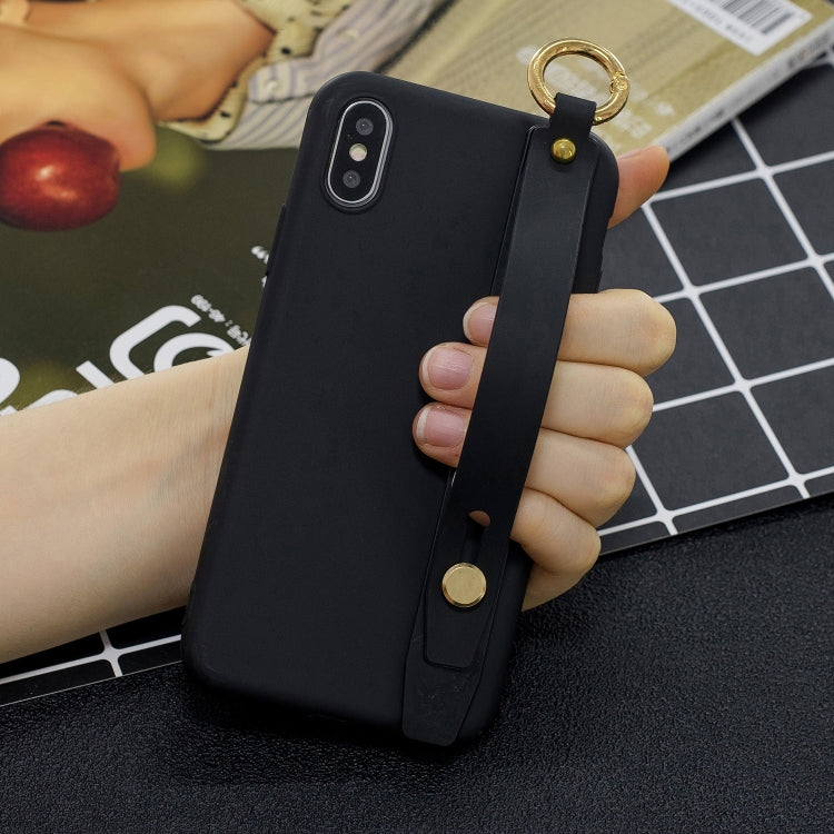 Shockproof Solid Color TPU Case with Wristband For Galaxy A50