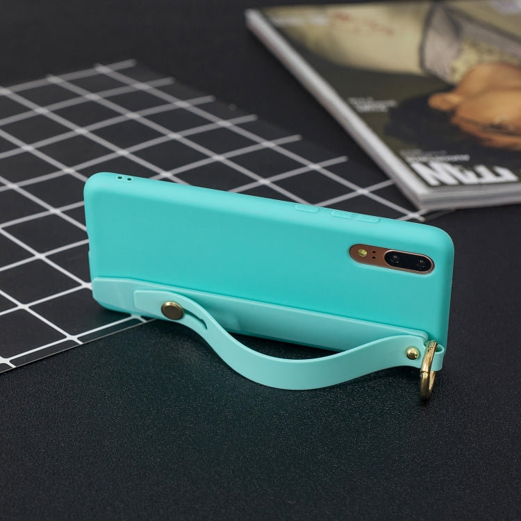 Shockproof Solid Color TPU Case with Wristband For Galaxy A50