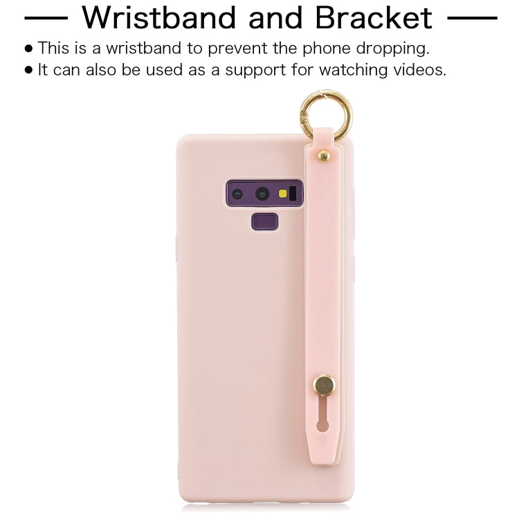 Shockproof Solid Color TPU Case with Wristband For Galaxy Note9