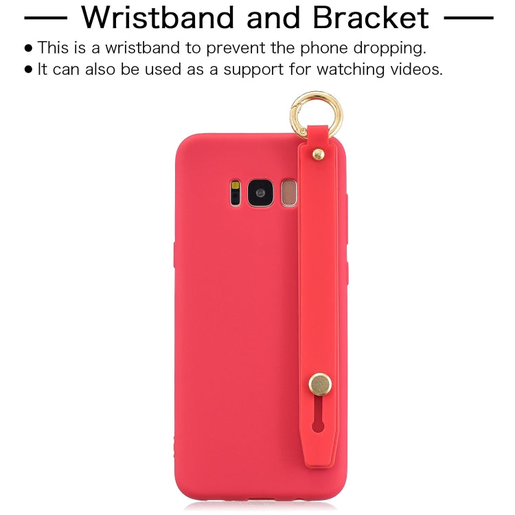 Shockproof Solid Color TPU Case with Wristband For Galaxy S8