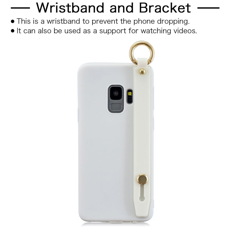 Shockproof Solid Color TPU Case with Wristband For Galaxy S9