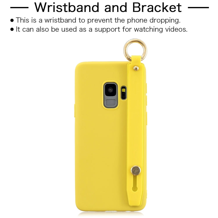 Shockproof Solid Color TPU Case with Wristband For Galaxy S9