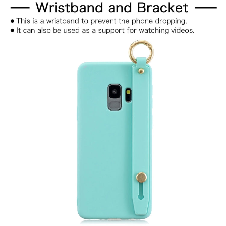 Shockproof Solid Color TPU Case with Wristband For Galaxy S9