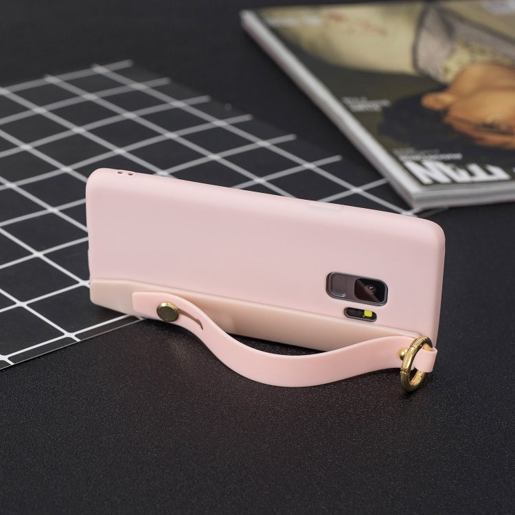 Shockproof Solid Color TPU Case with Wristband For Galaxy S9