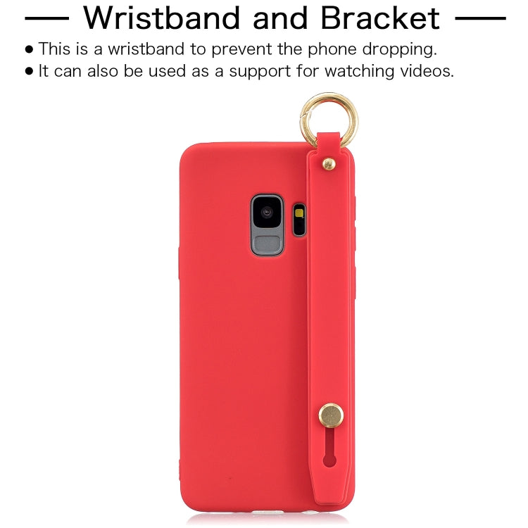 Shockproof Solid Color TPU Case with Wristband For Galaxy S9