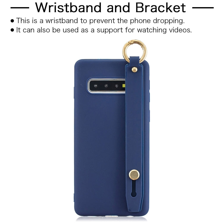 Shockproof Solid Color TPU Case with Wristband For Galaxy S10e