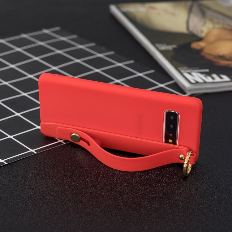 Shockproof Solid Color TPU Case with Wristband For Galaxy S10e