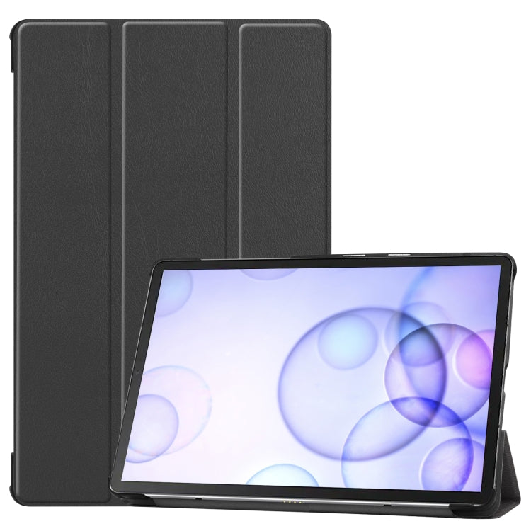 Custer Texture Horizontal Flip Leather Case with Three-folding Holder & Sleep / Wake-up Function for Galaxy Tab S6 T860 / T865