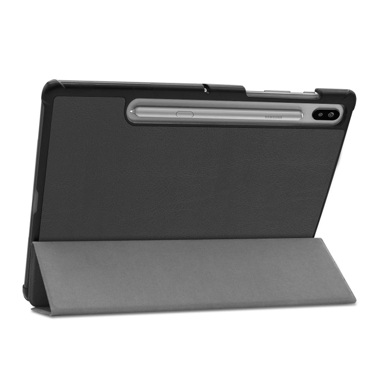 Custer Texture Horizontal Flip Leather Case with Three-folding Holder & Sleep / Wake-up Function for Galaxy Tab S6 T860 / T865