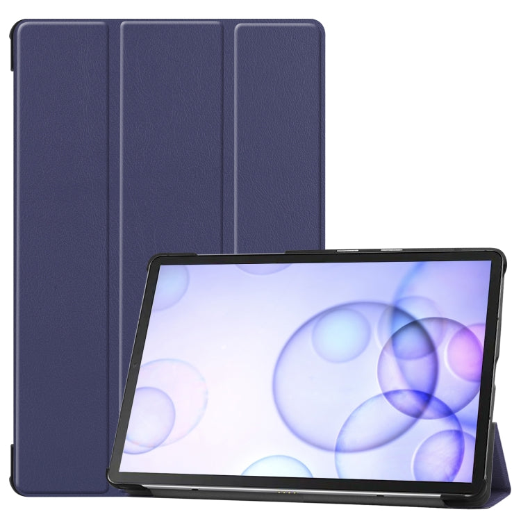 Custer Texture Horizontal Flip Leather Case with Three-folding Holder & Sleep / Wake-up Function for Galaxy Tab S6 T860 / T865