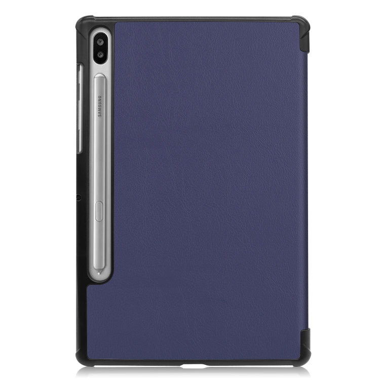 Custer Texture Horizontal Flip Leather Case with Three-folding Holder & Sleep / Wake-up Function for Galaxy Tab S6 T860 / T865