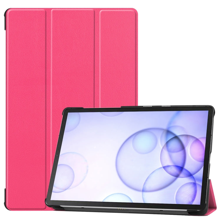 Custer Texture Horizontal Flip Leather Case with Three-folding Holder & Sleep / Wake-up Function for Galaxy Tab S6 T860 / T865