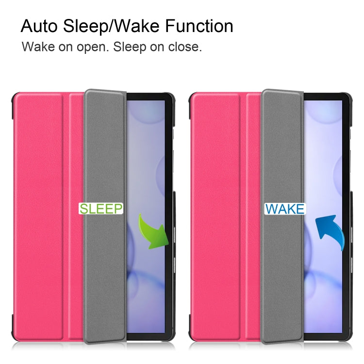 Custer Texture Horizontal Flip Leather Case with Three-folding Holder & Sleep / Wake-up Function for Galaxy Tab S6 T860 / T865