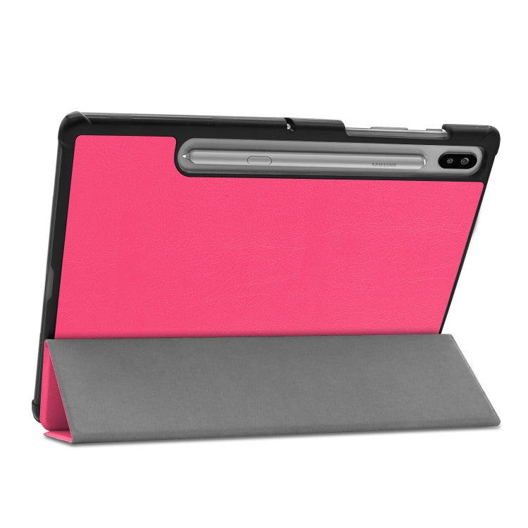 Custer Texture Horizontal Flip Leather Case with Three-folding Holder & Sleep / Wake-up Function for Galaxy Tab S6 T860 / T865