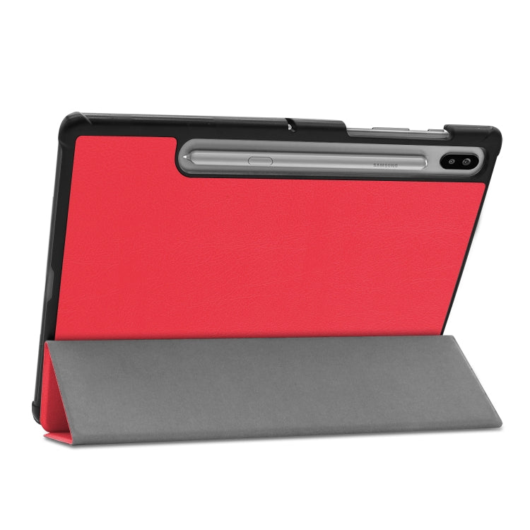 Custer Texture Horizontal Flip Leather Case with Three-folding Holder & Sleep / Wake-up Function for Galaxy Tab S6 T860 / T865