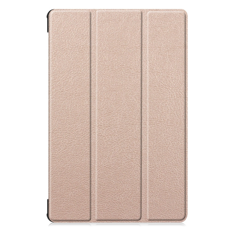 Custer Texture Horizontal Flip Leather Case with Three-folding Holder & Sleep / Wake-up Function for Galaxy Tab S6 T860 / T865