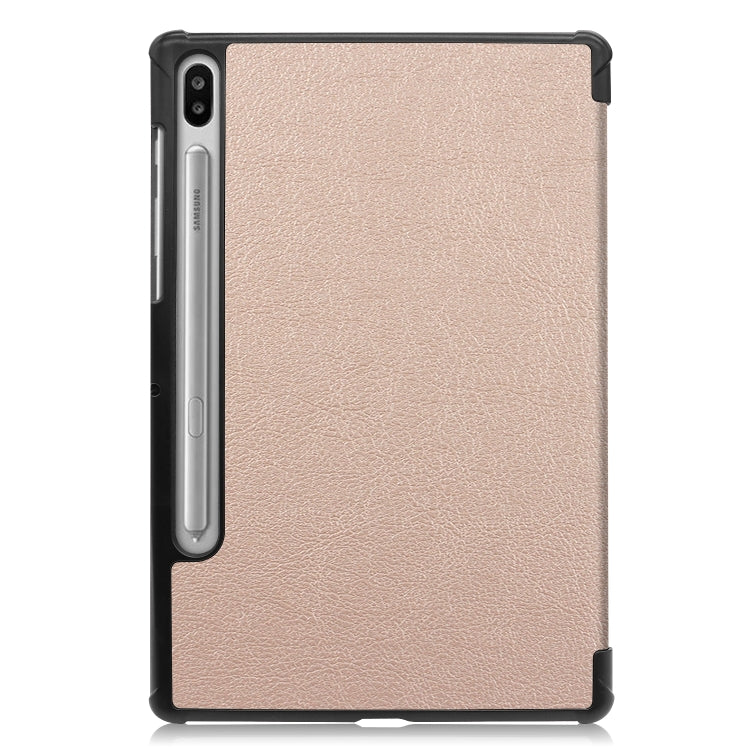 Custer Texture Horizontal Flip Leather Case with Three-folding Holder & Sleep / Wake-up Function for Galaxy Tab S6 T860 / T865