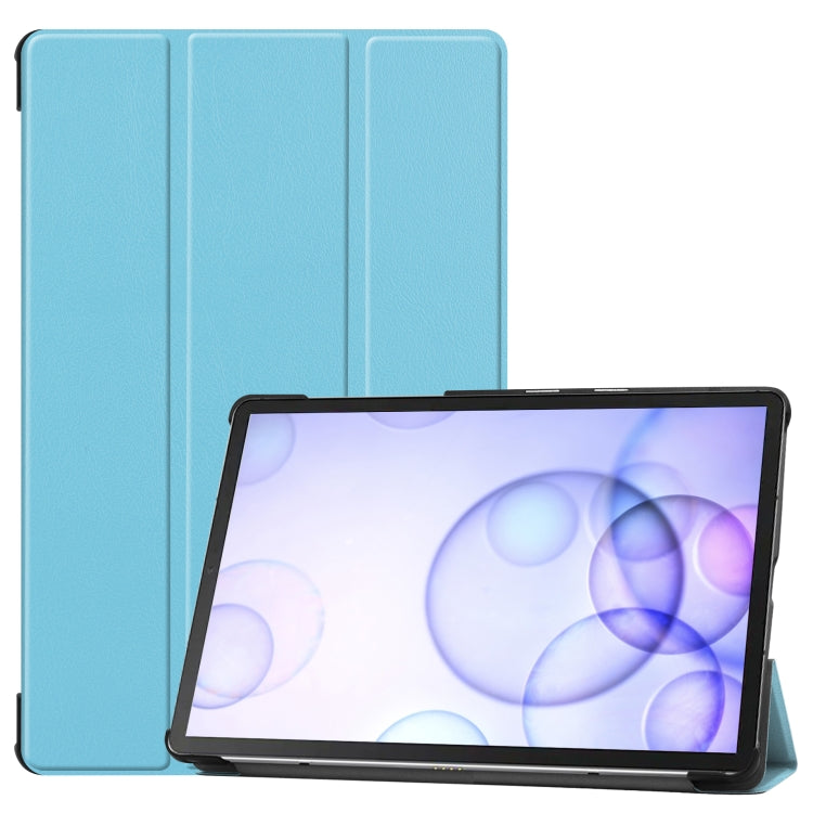 Custer Texture Horizontal Flip Leather Case with Three-folding Holder & Sleep / Wake-up Function for Galaxy Tab S6 T860 / T865