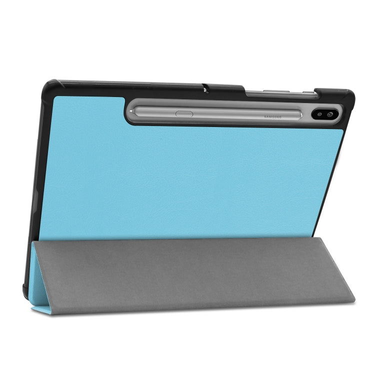 Custer Texture Horizontal Flip Leather Case with Three-folding Holder & Sleep / Wake-up Function for Galaxy Tab S6 T860 / T865