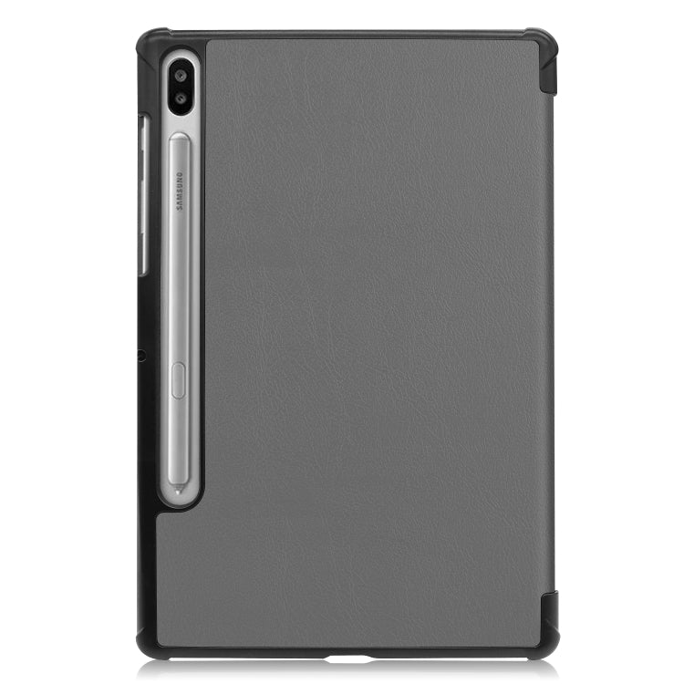 Custer Texture Horizontal Flip Leather Case with Three-folding Holder & Sleep / Wake-up Function for Galaxy Tab S6 T860 / T865