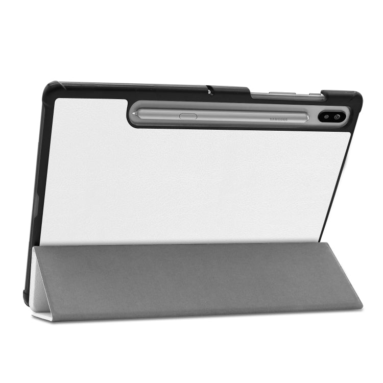 Custer Texture Horizontal Flip Leather Case with Three-folding Holder & Sleep / Wake-up Function for Galaxy Tab S6 T860 / T865