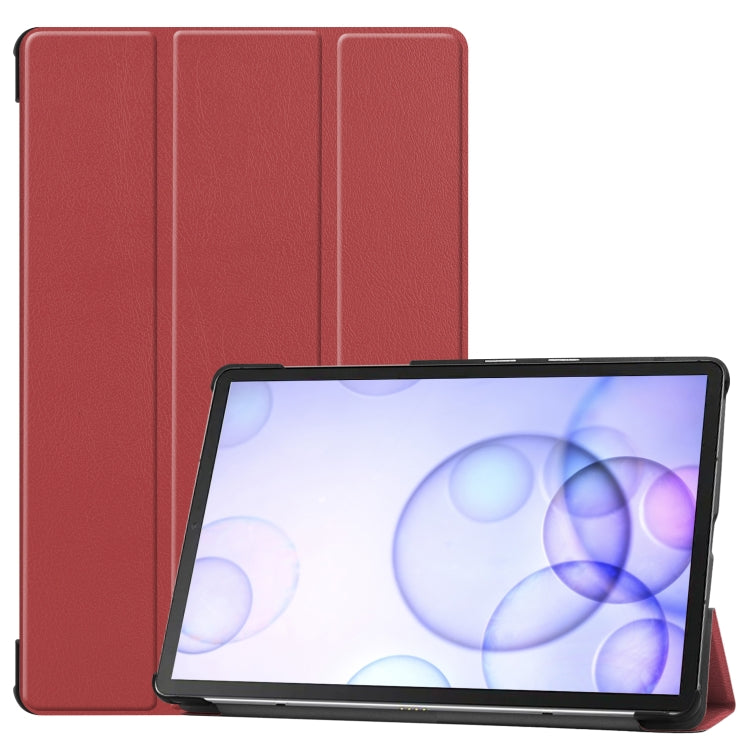 Custer Texture Horizontal Flip Leather Case with Three-folding Holder & Sleep / Wake-up Function for Galaxy Tab S6 T860 / T865