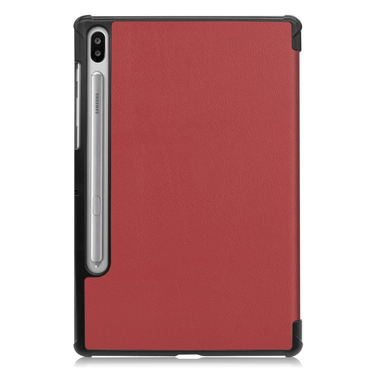 Custer Texture Horizontal Flip Leather Case with Three-folding Holder & Sleep / Wake-up Function for Galaxy Tab S6 T860 / T865