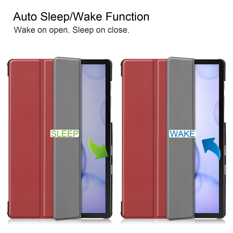 Custer Texture Horizontal Flip Leather Case with Three-folding Holder & Sleep / Wake-up Function for Galaxy Tab S6 T860 / T865