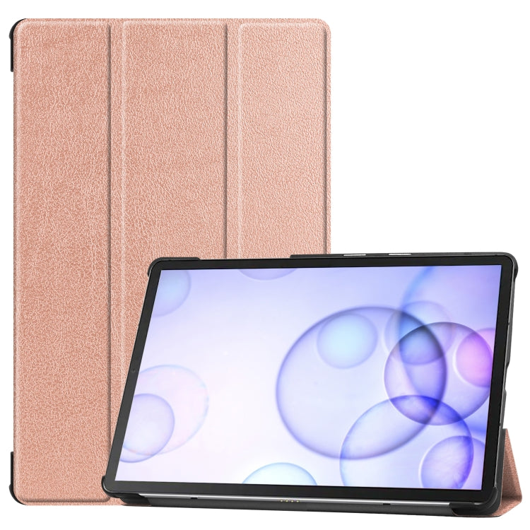 Custer Texture Horizontal Flip Leather Case with Three-folding Holder & Sleep / Wake-up Function for Galaxy Tab S6 T860 / T865