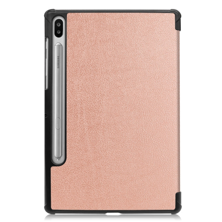 Custer Texture Horizontal Flip Leather Case with Three-folding Holder & Sleep / Wake-up Function for Galaxy Tab S6 T860 / T865