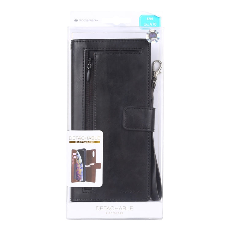 GOOSPERY DETACHABLE DIARY Horizontal Flip Leather Case with Holder & Card Slots & Zipper & Wallet for Galaxy A70