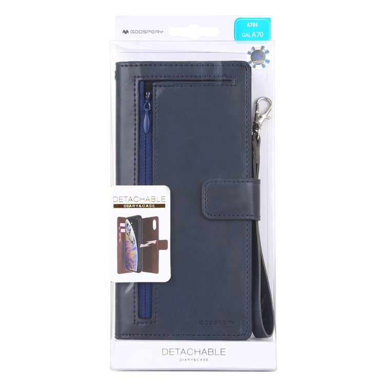 GOOSPERY DETACHABLE DIARY Horizontal Flip Leather Case with Holder & Card Slots & Zipper & Wallet for Galaxy A70