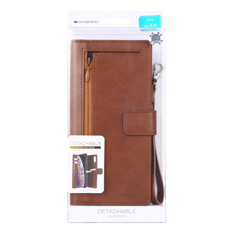 GOOSPERY DETACHABLE DIARY Horizontal Flip Leather Case with Holder & Card Slots & Zipper & Wallet for Galaxy A70