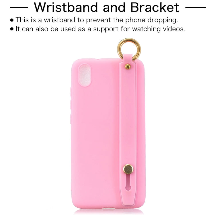 Shockproof Solid Color TPU Case with Wristband For Xiaomi Redmi 7A