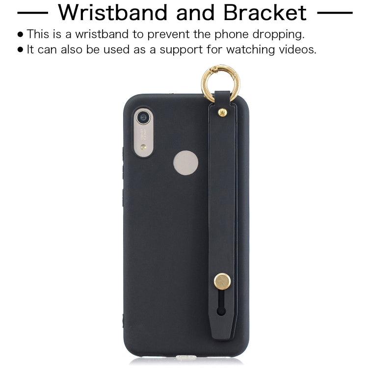 Shockproof Solid Color TPU Case with Wristband For Xiaomi Redmi Note 6 Pro