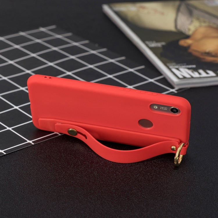 Shockproof Solid Color TPU Case with Wristband For Xiaomi Redmi Note 6 Pro