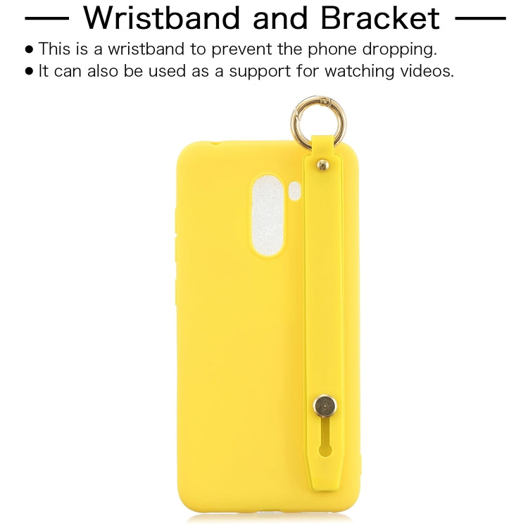 Shockproof Solid Color TPU Case with Wristband For Xiaomi Pocophone F1