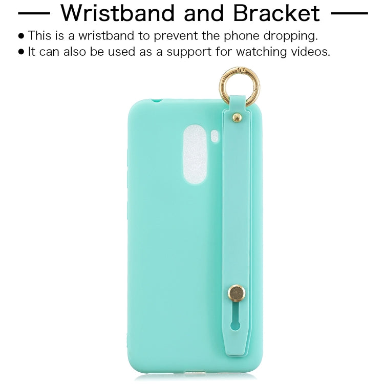 Shockproof Solid Color TPU Case with Wristband For Xiaomi Pocophone F1