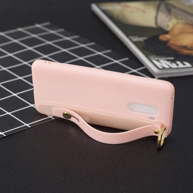 Shockproof Solid Color TPU Case with Wristband For Xiaomi Pocophone F1