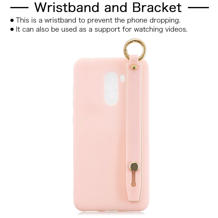 Shockproof Solid Color TPU Case with Wristband For Xiaomi Pocophone F1