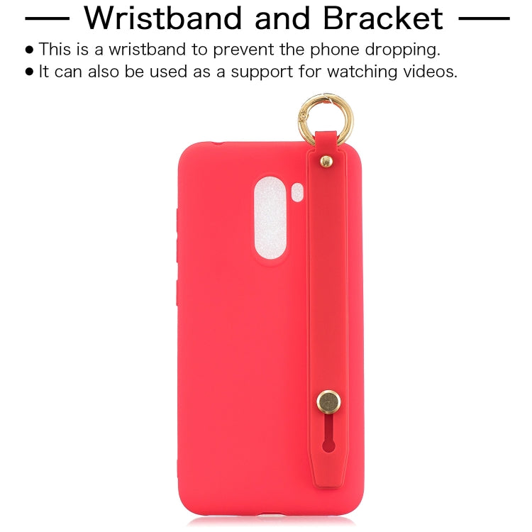 Shockproof Solid Color TPU Case with Wristband For Xiaomi Pocophone F1