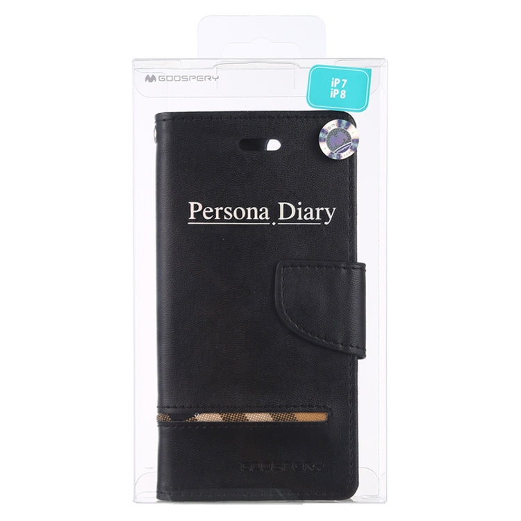 For iPhone SE 2022 / SE 2020 / 8 / 7 GOOSPERY PERSONA DIARY Horizontal Flip Leather Case with Holder & Card Slots & Wallet