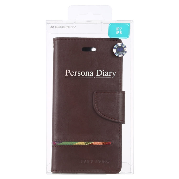 For iPhone SE 2022 / SE 2020 / 8 / 7 GOOSPERY PERSONA DIARY Horizontal Flip Leather Case with Holder & Card Slots & Wallet