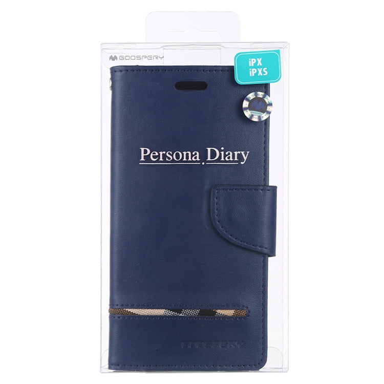 For iPhone X / XS GOOSPERY PERSONA DIARY Horizontal Flip Leather Case with Holder & Card Slots & Wallet