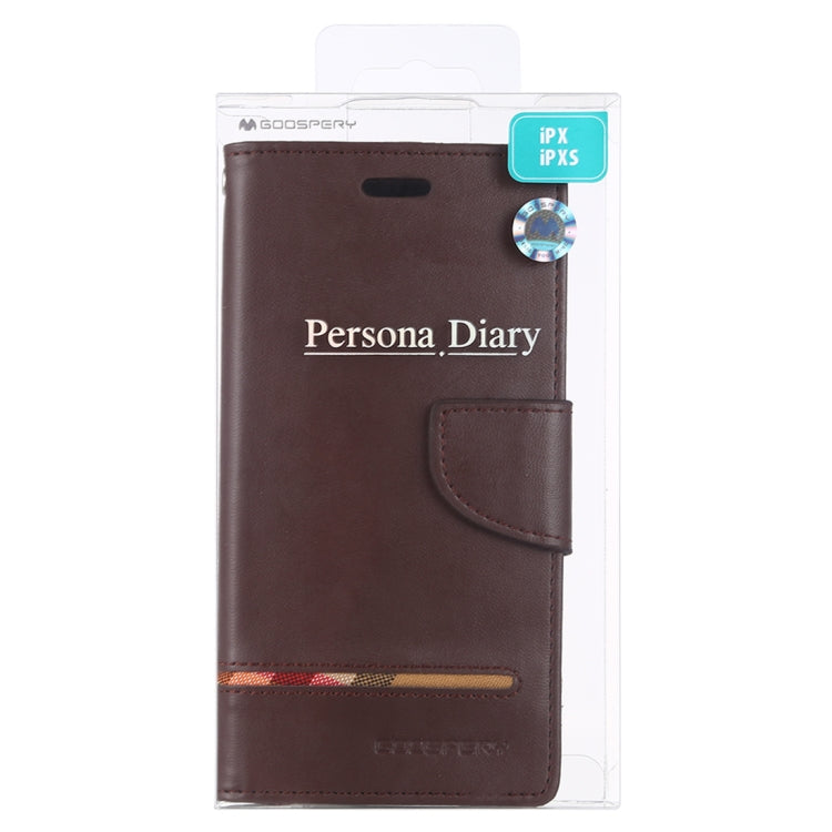 For iPhone X / XS GOOSPERY PERSONA DIARY Horizontal Flip Leather Case with Holder & Card Slots & Wallet