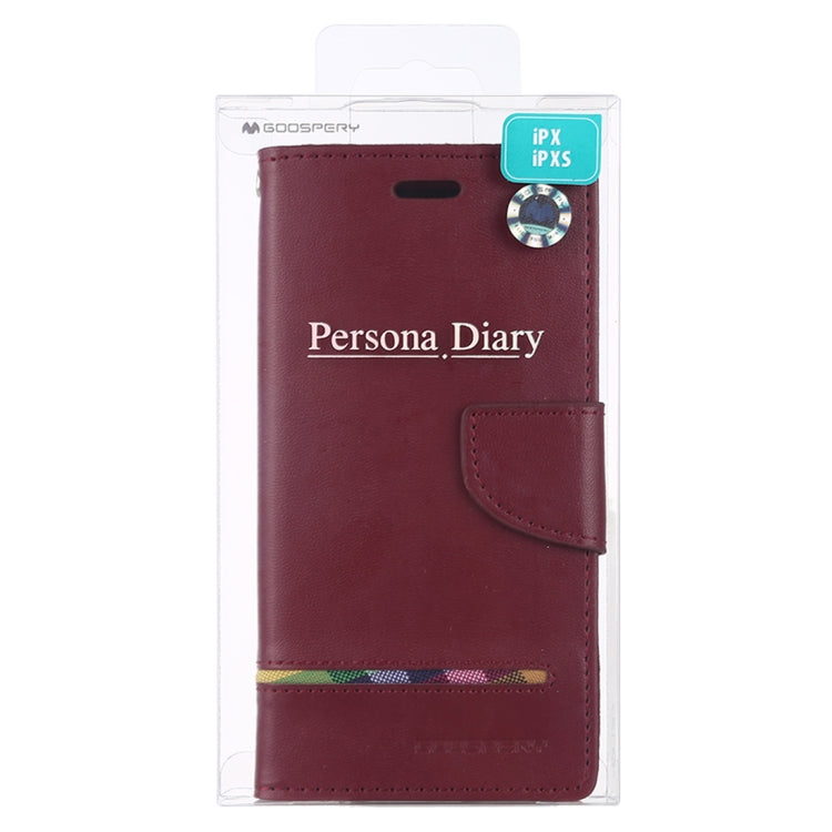 For iPhone X / XS GOOSPERY PERSONA DIARY Horizontal Flip Leather Case with Holder & Card Slots & Wallet