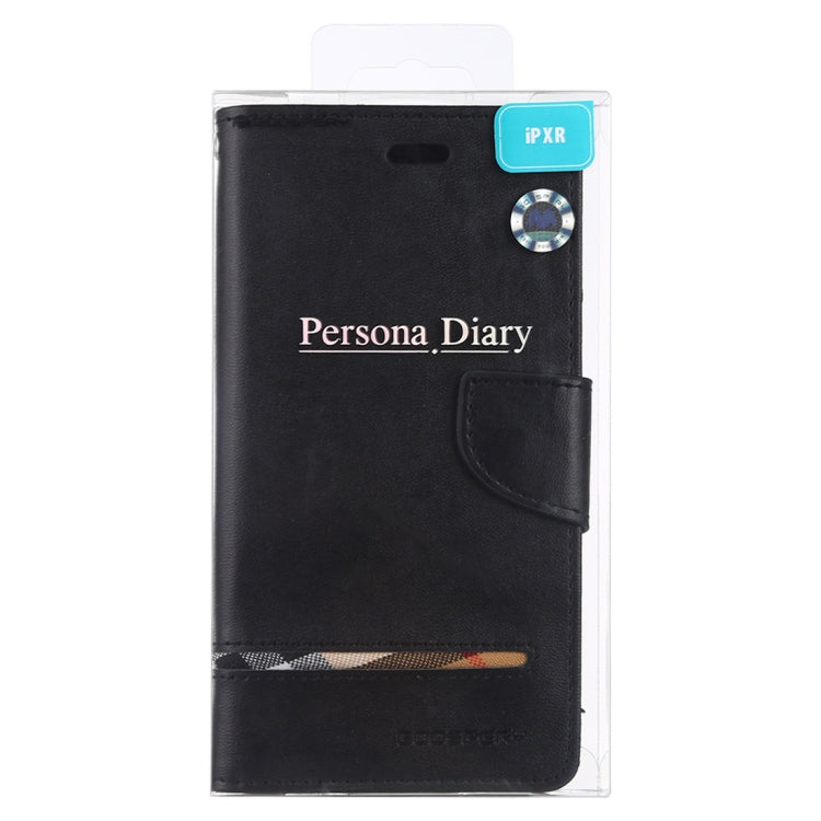 For iPhone XR GOOSPERY PERSONA DIARY Horizontal Flip Leather Case with Holder & Card Slots &